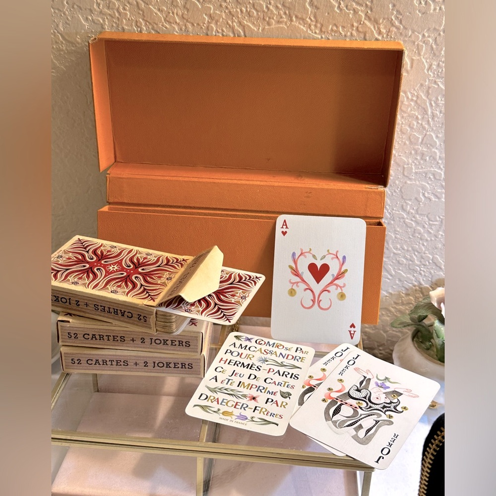 Hermes Vintage Circa 1948 Playing Cards Set of 3